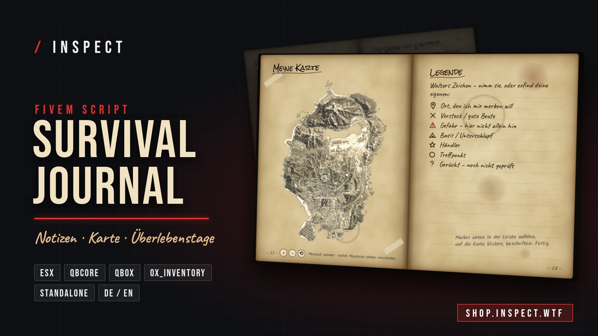INSPECT Survival Journal für FiveM